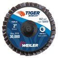 Weiler 2" BobCat Mini Abrasive Flap Disc, Flat (TY27), Type R Mount, 80Z 50959